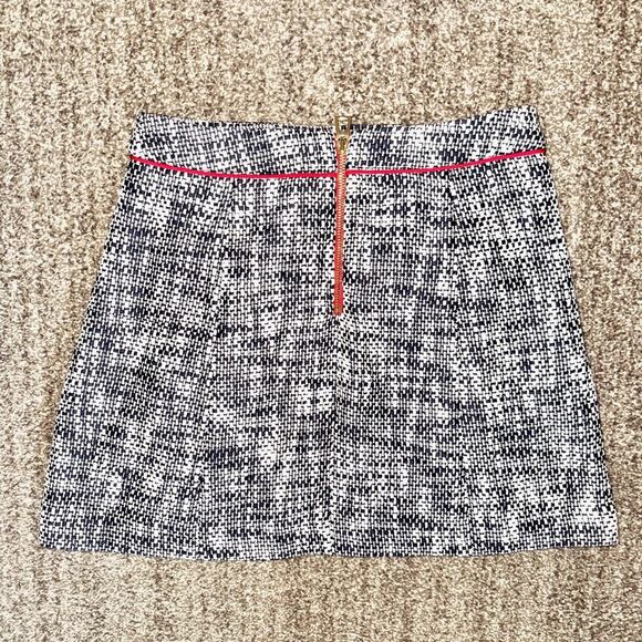 Sable to Sable STS Women's Blue White Tweed Skirt Red Trim Size 2 - Picture 4 of 11